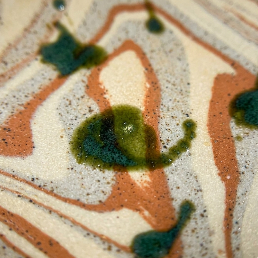 Plato Marmoleado Brown & Green