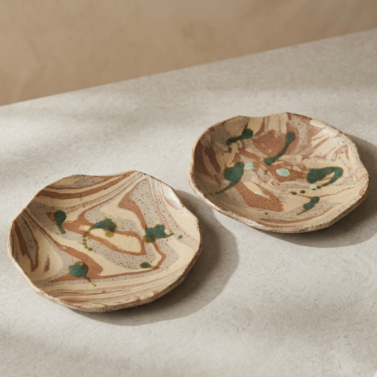 Plato Marmoleado Brown & Green