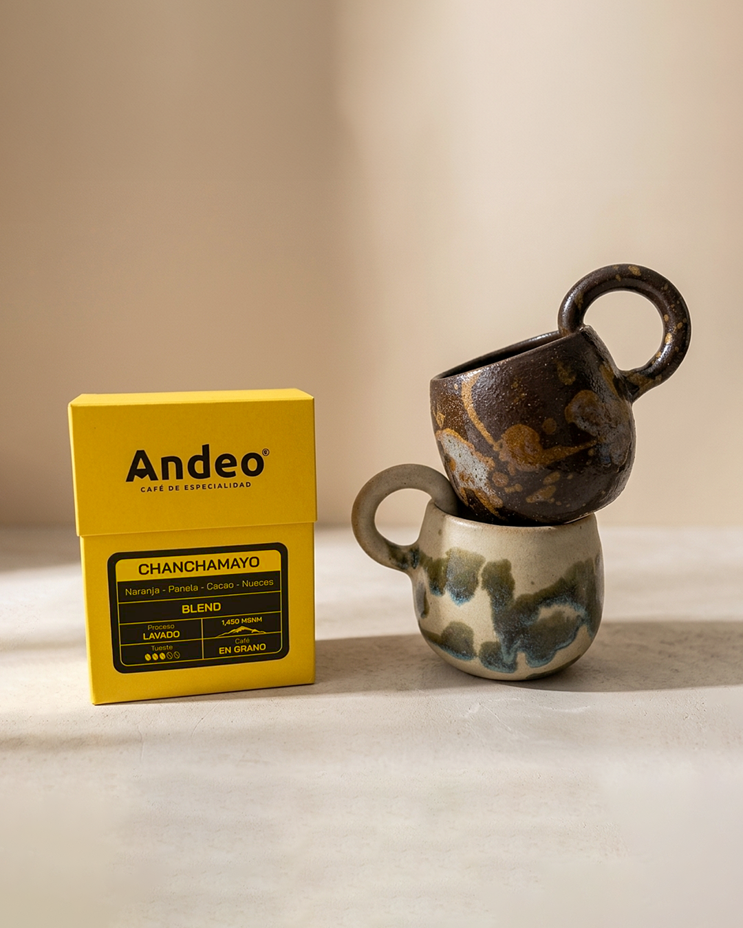 Pack Cafetera o Tazas + Cafe Andeo