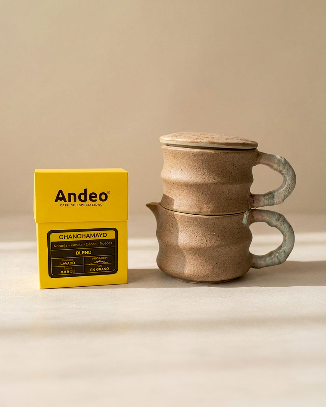 Pack Cafetera o Tazas + Cafe Andeo