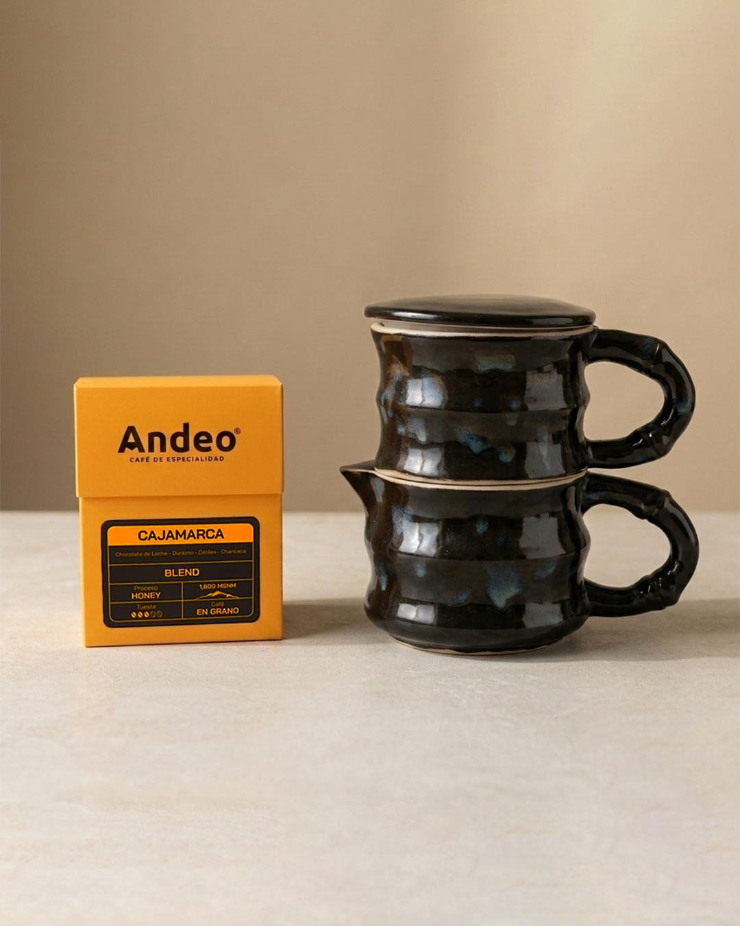 Pack Cafetera o Tazas + Cafe Andeo